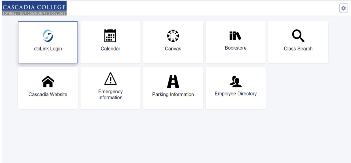 Screenshot of ctcLink Mobile page
